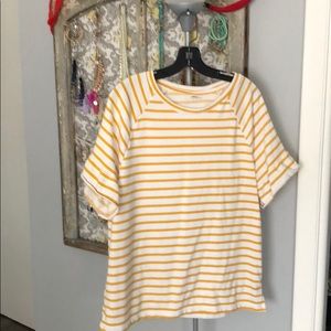 EUC striped Tee with ruffles sleeves